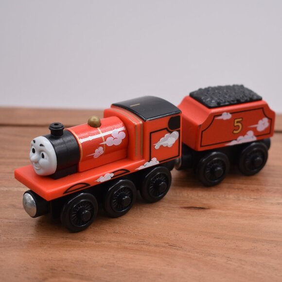 James & Tender Roll & Whistle Fisher-Price Thomas & Friends Wooden Railway 2012 - Picture 1 of 5